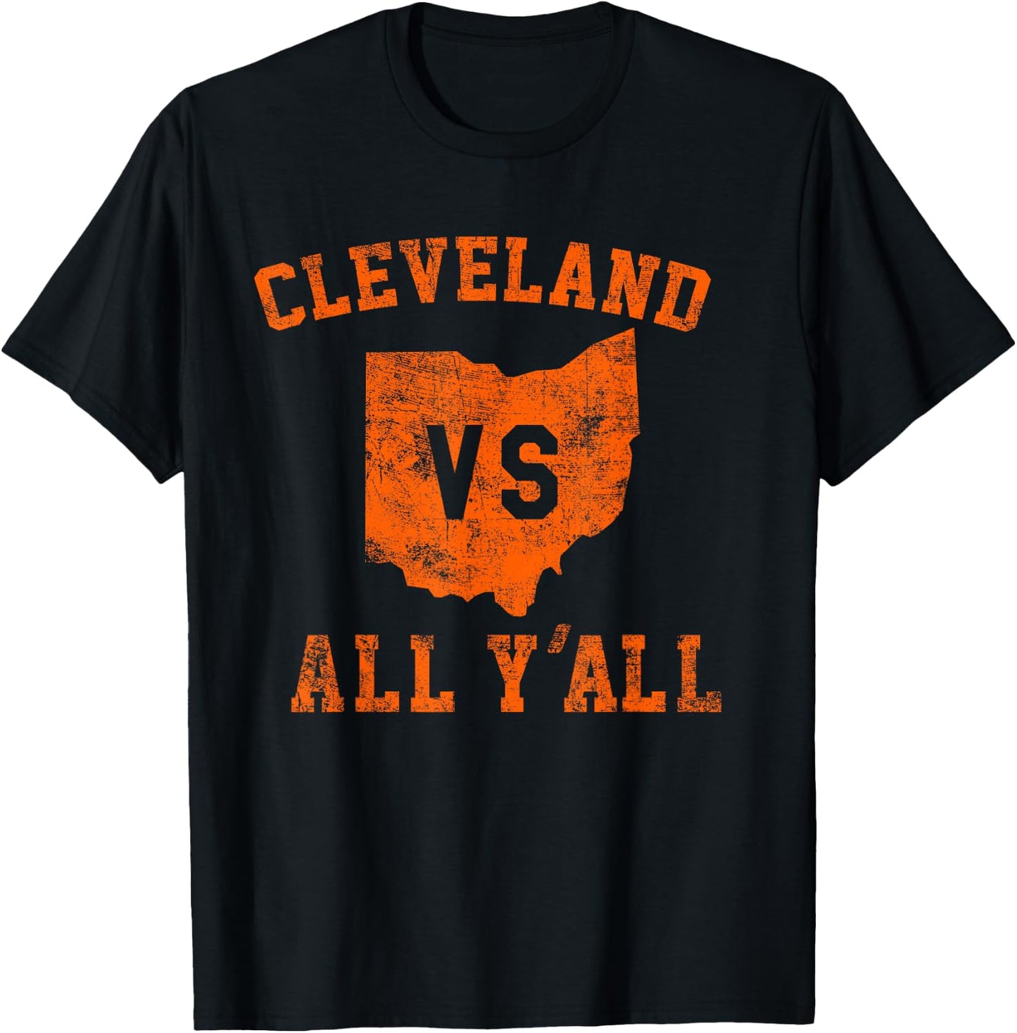 Cleveland vs All Yall for Y'All Vintage CLE Ohio T-Shirt - T-Shirt | Black