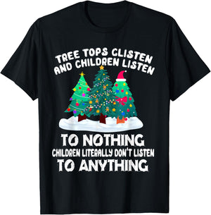 TreeTops Glisten And Children Listen To Nothing Christmas T-Shirt - T-Shirt | Black