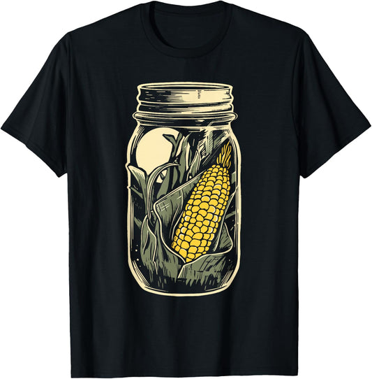 Corn In A Jar Vintage Moonshine Art T-Shirt - T-Shirt | Black
