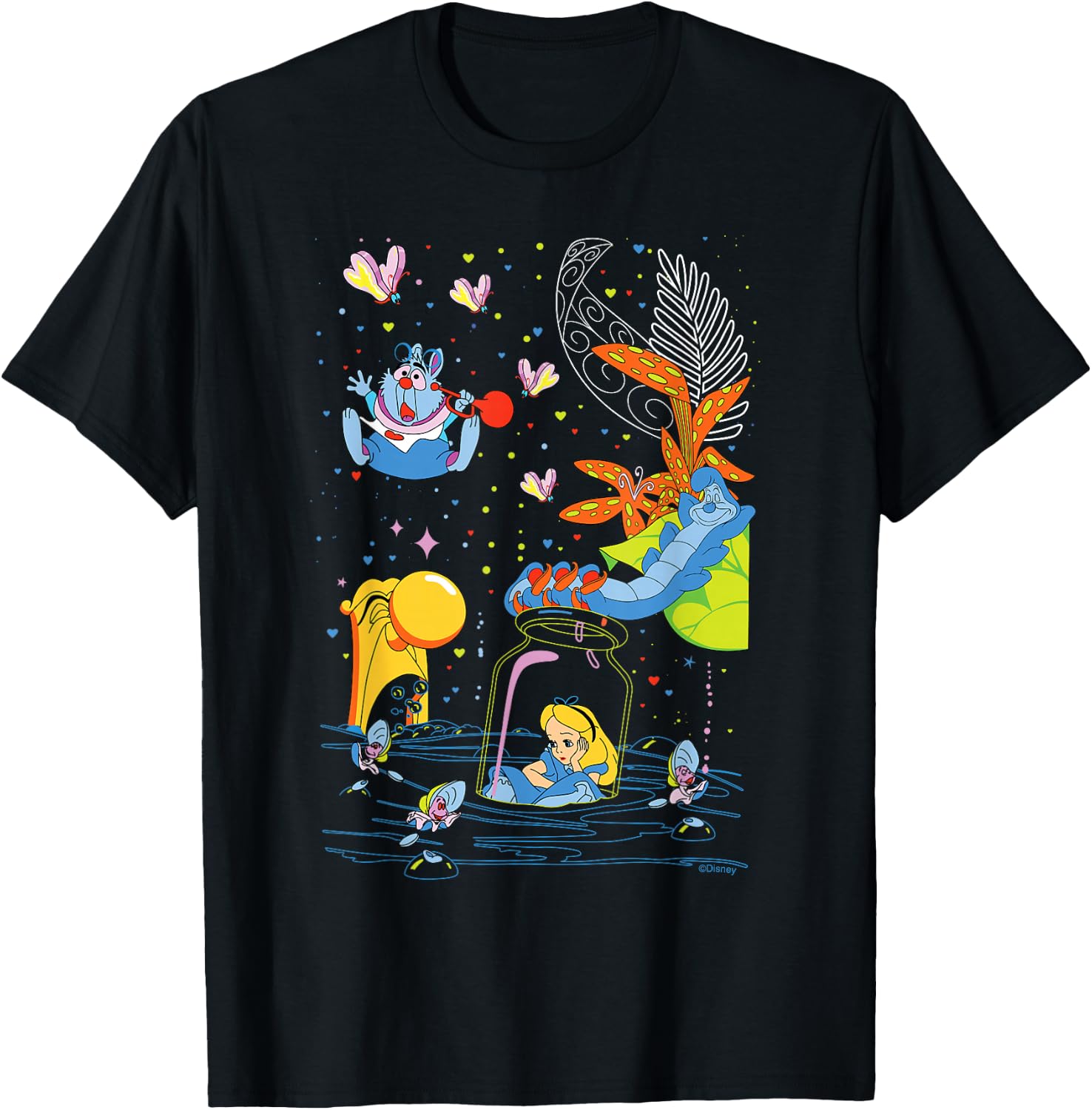 Disney Alice in Wonderland Bottle Adventure Valentine’s Day T-Shirt - T-Shirt | Black
