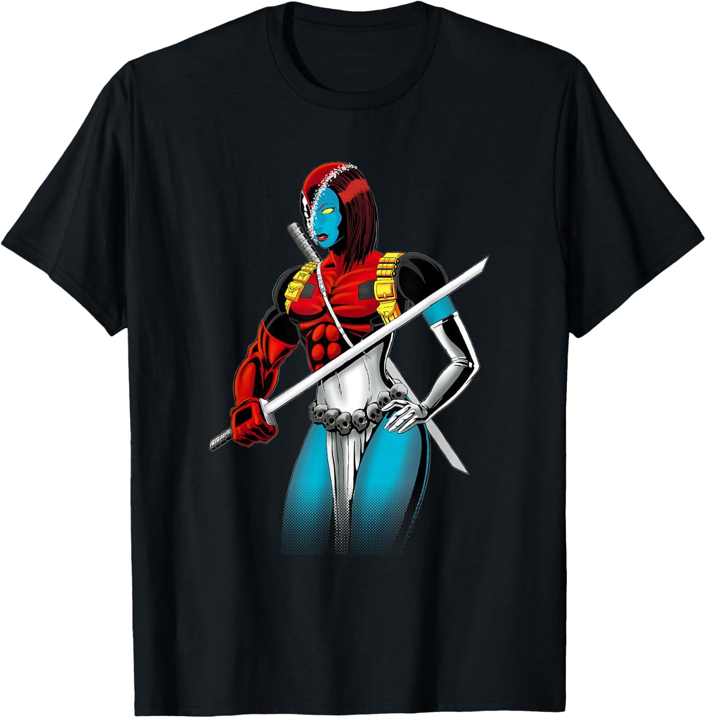 Marvel X-Men Deadpool Mystique Amalgam Portrait T-Shirt - T-Shirt | Black