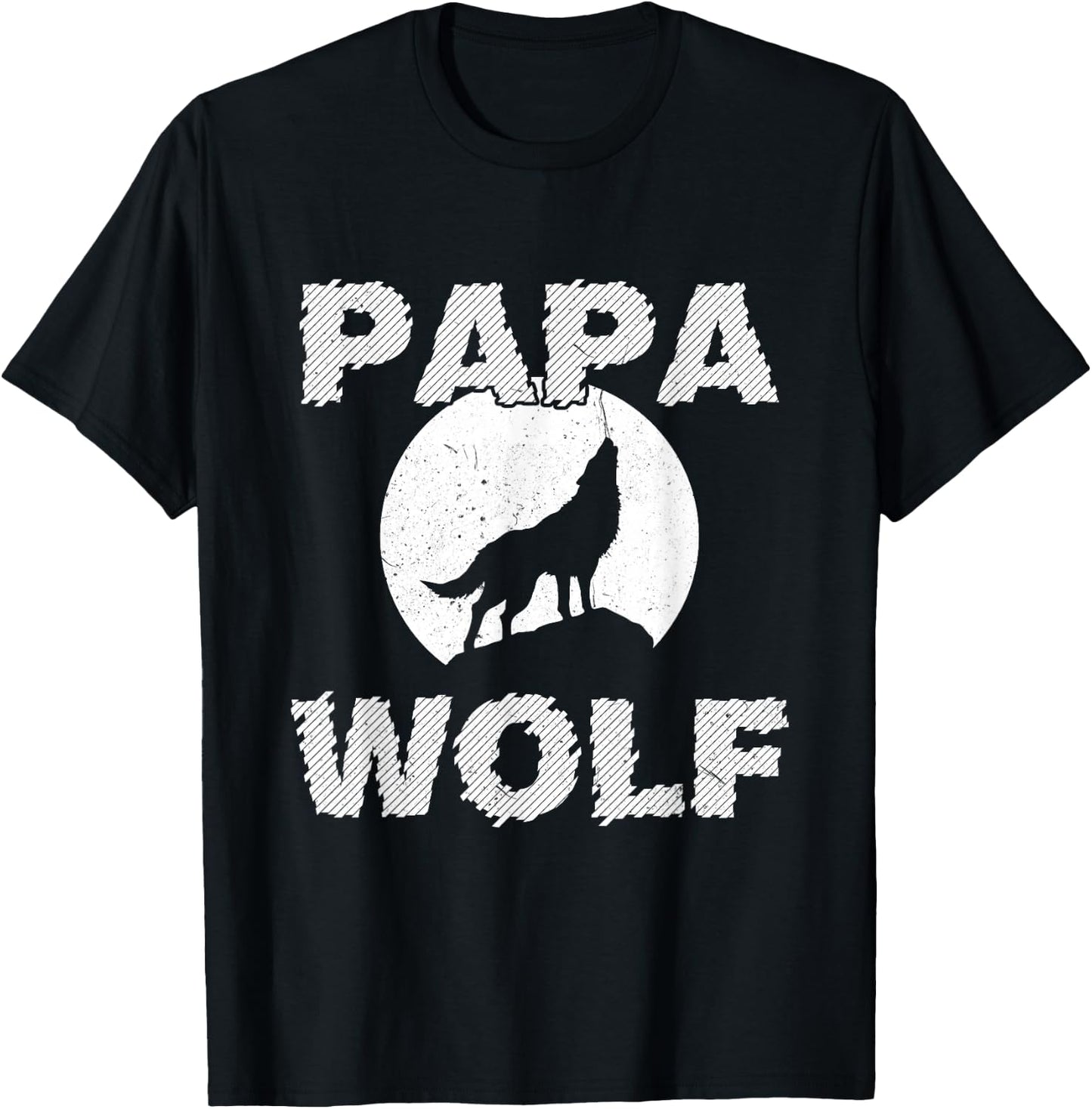 Dad Wolf Wolves Funny Father Dad Father's Day Gift T-Shirt - T-Shirt | Black