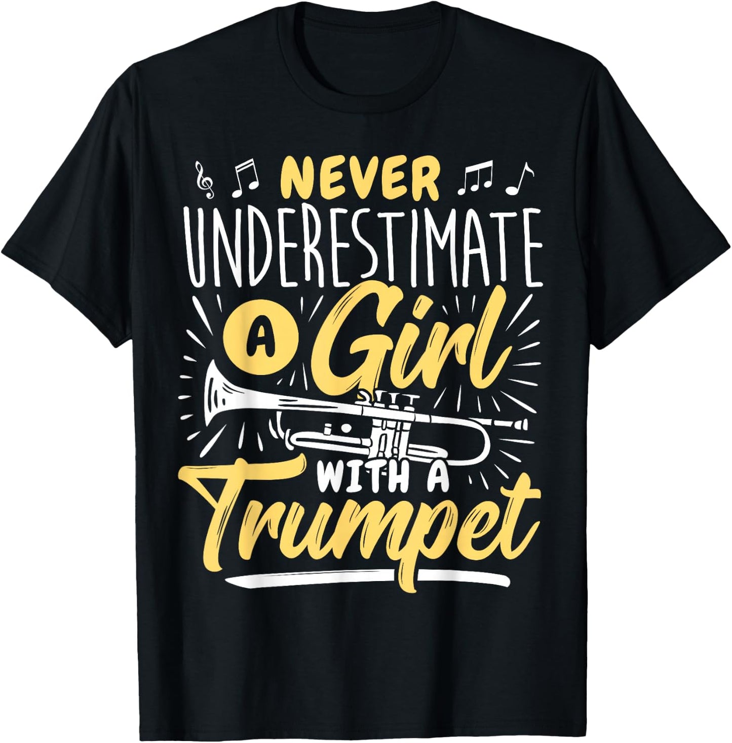 Woman Trumpet Player Girl Trumpet Lady Trumpeter T-Shirt - T-Shirt | Black
