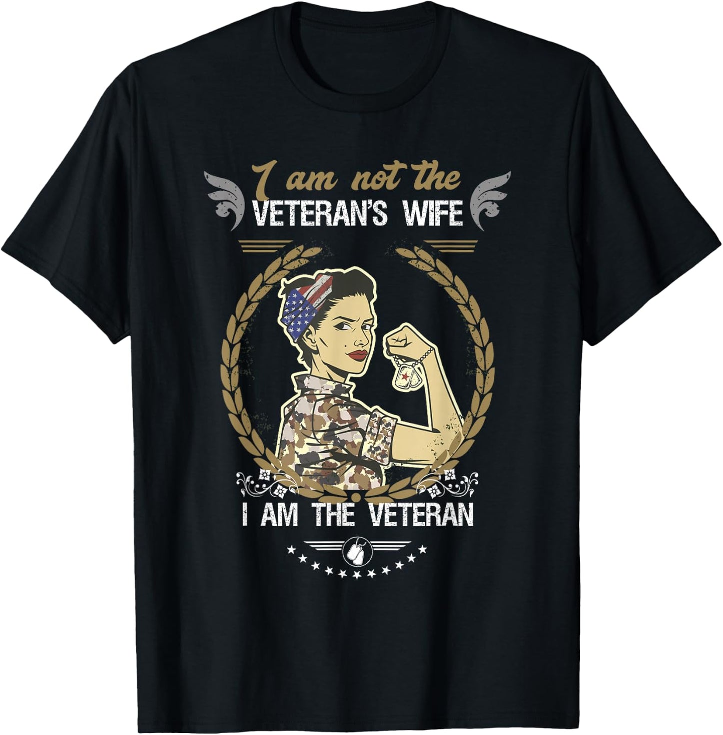 I'm Not The Veteran's Wife Female Veteran T-Shirt - T-Shirt | Black