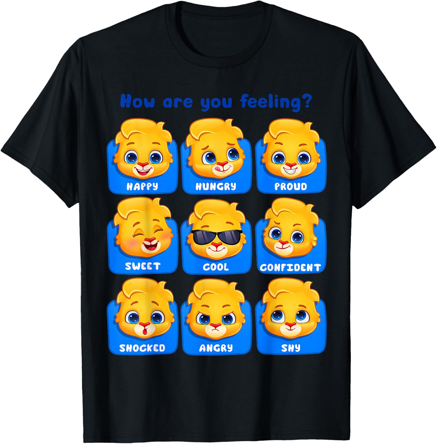 How are You Feeling | Lucas The Lion Official T-Shirt - T-Shirt | Black