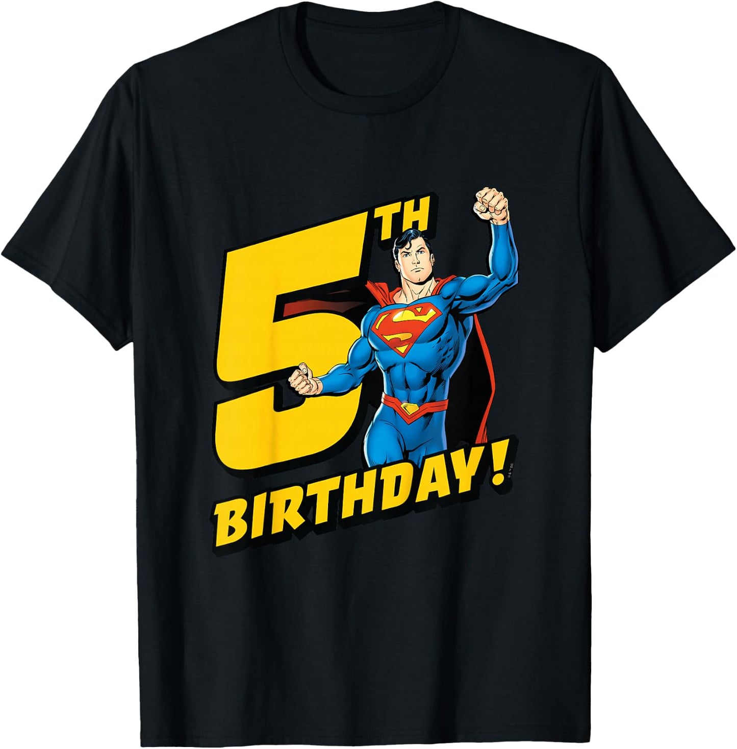 Kids Superman 5th Birthday T-Shirt - T-Shirt | Black