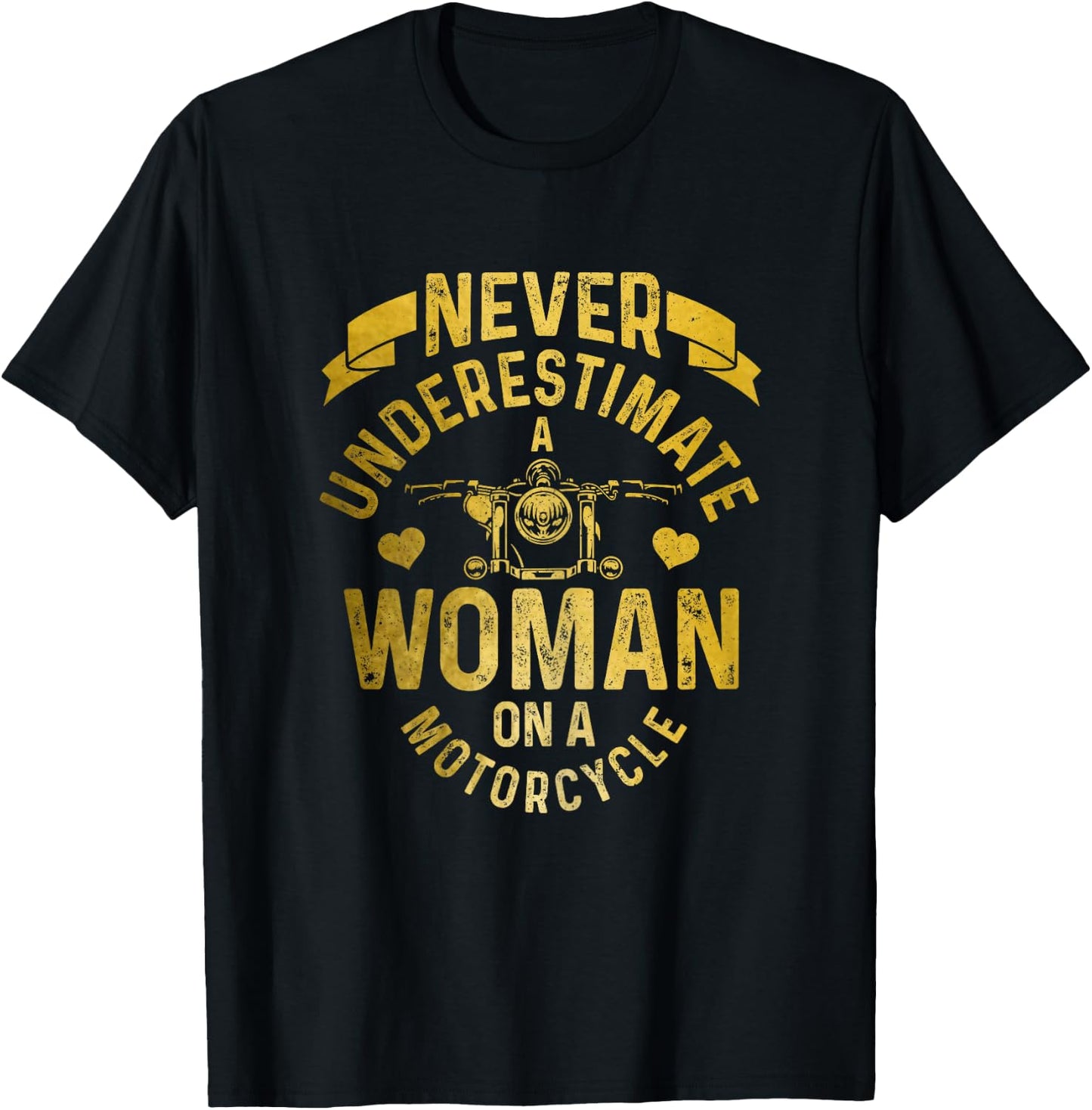 Never Underestimate A Woman Motorcycle Funny Biker Girl T-Shirt - T-Shirt | Black