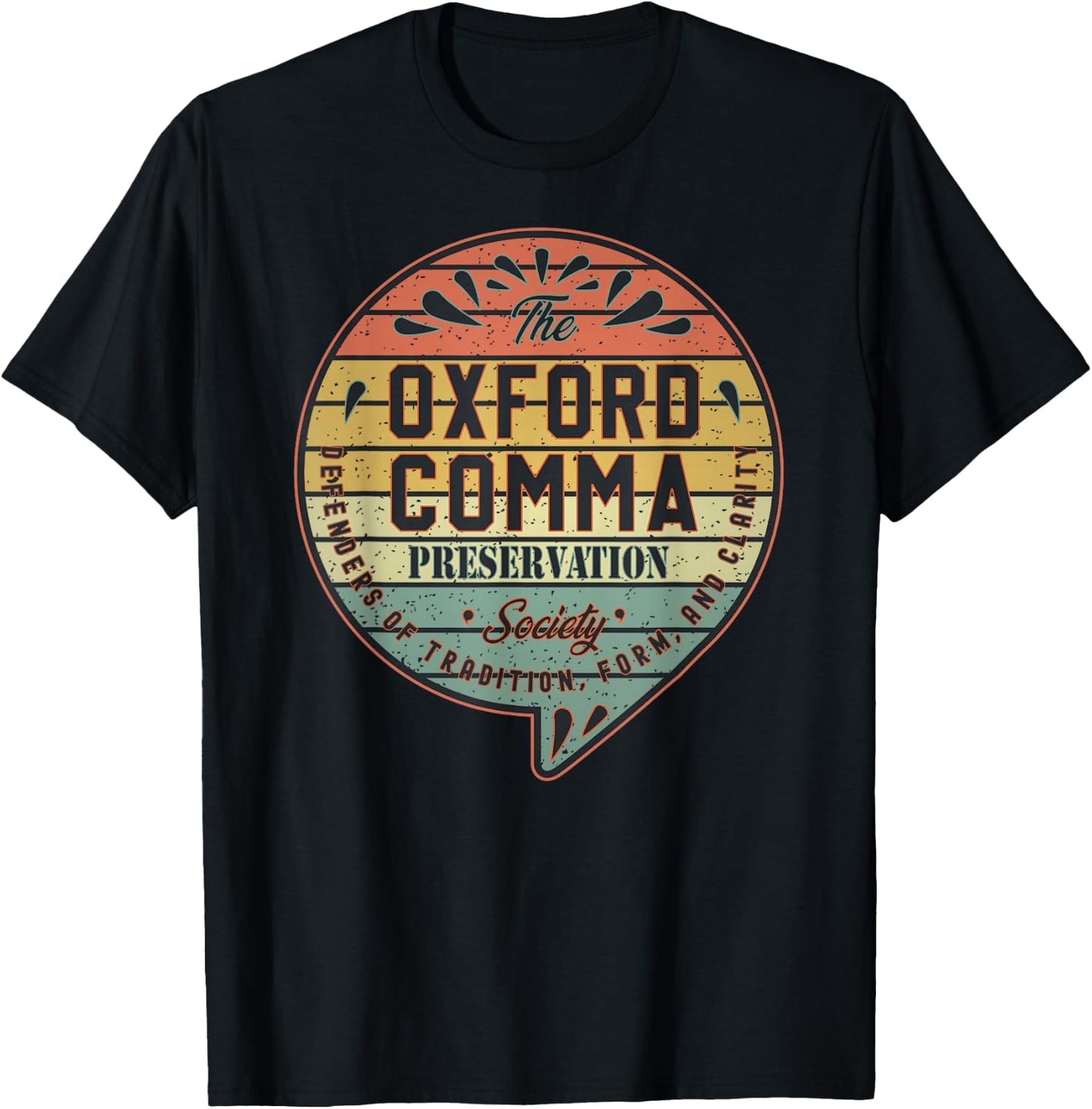 The Oxford Comma Preservation Society Team Oxford Vintage T-Shirt - T-Shirt | Black
