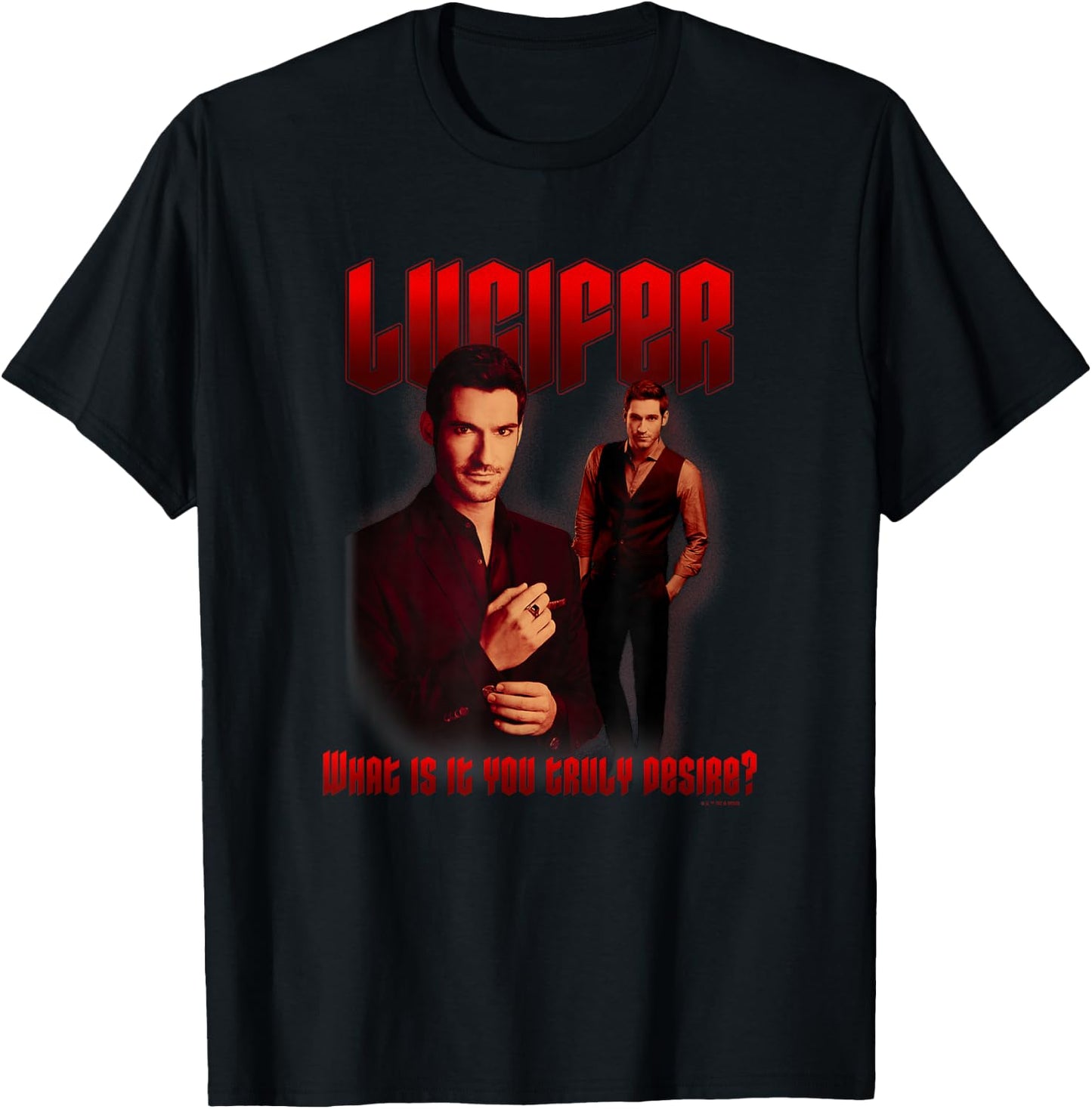 Lucifer What Is It That You Truly Desire Devilish Poster T-Shirt - T-Shirt | Black