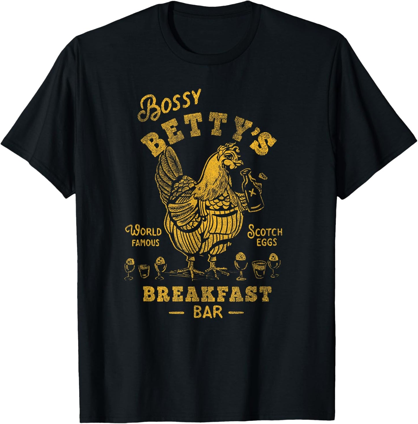 Bossy Bettys Mother Hen Funny Breakfast Brunch Travel Diner T-Shirt - T-Shirt | Black