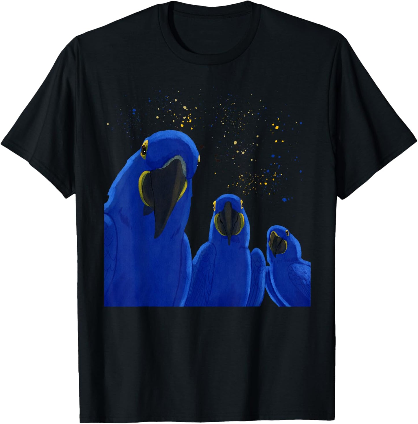 Funny Parrots Birds Hyacinth Macaw T-Shirt - T-Shirt | Black
