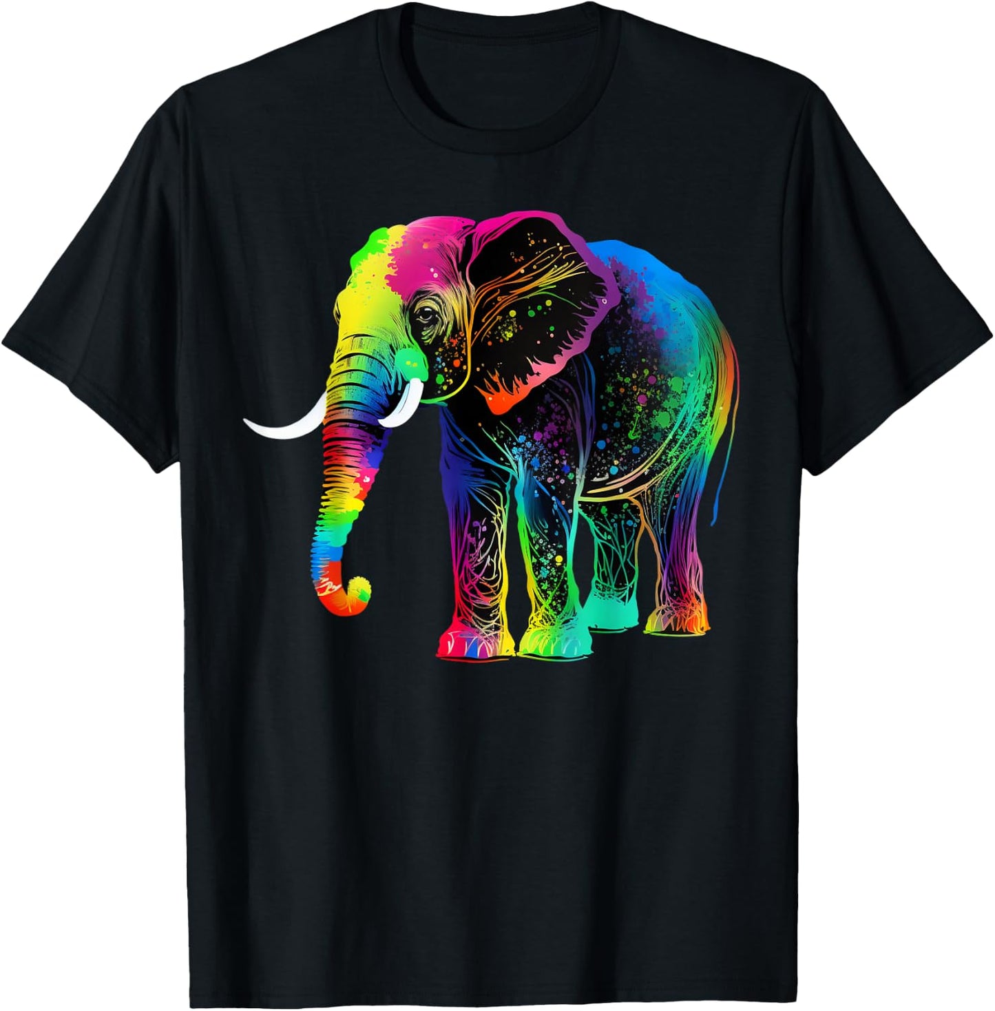 Cute Elephant Lover Animal on Elephant T-Shirt - T-Shirt | Black
