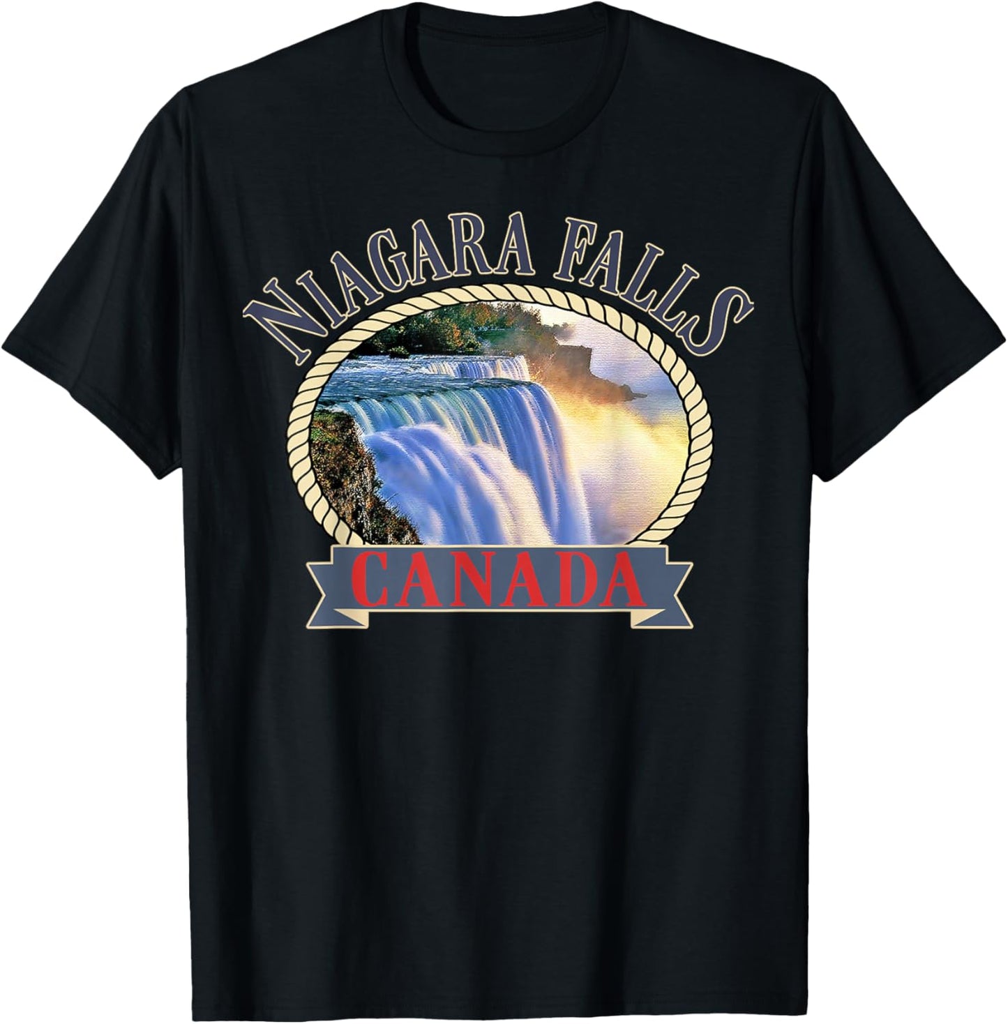 Niagara Falls Canada USA Nature river T-Shirt - T-Shirt | Black