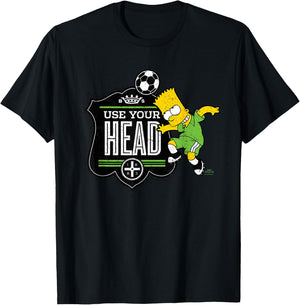 The Simpsons Soccer Bart Simpson Use Your Head T-Shirt - T-Shirt | Black