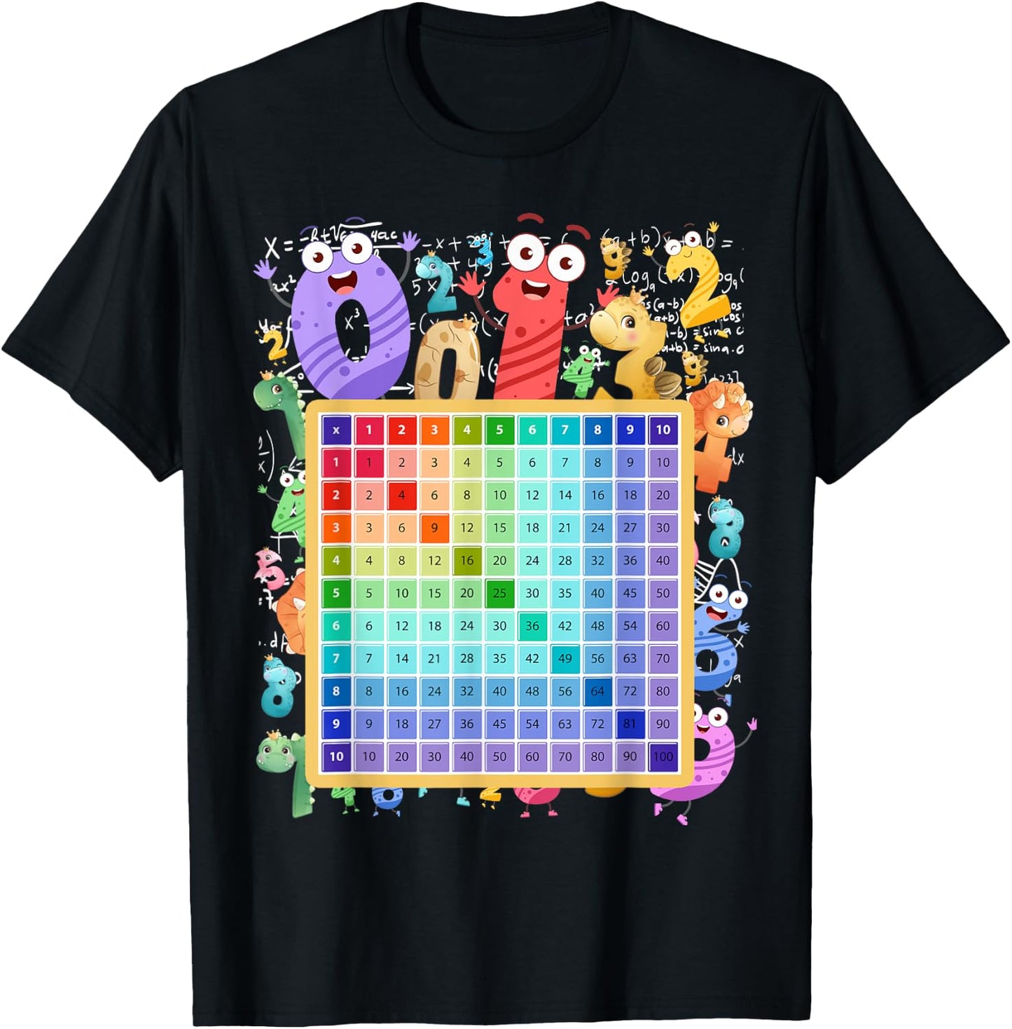 Maths Numbers Costume Idea For Kids & Multiplication square T-Shirt - T-Shirt | Black