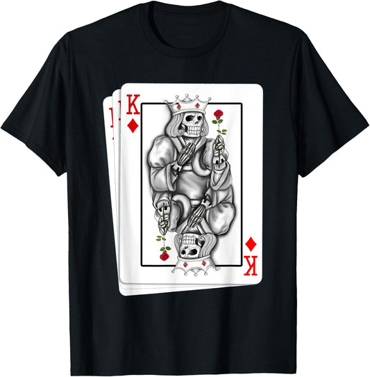 Checked King Poker Card I Playing Card Ace Costume Cards T-Shirt - T-Shirt | Black