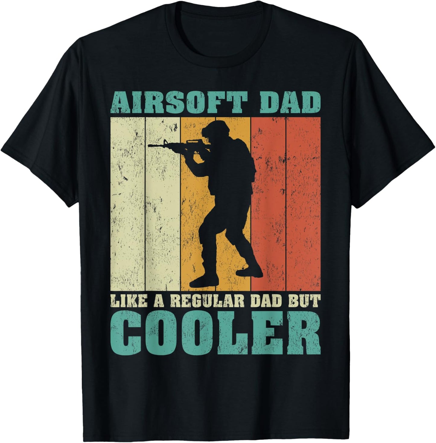 Vintage Retro Airsoft Dad Like A Regular Dad Father's Day T-Shirt - T-Shirt | Black