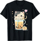 Cat Boba Tea Kawaii Kitty Bubble Tea Anime T-Shirt - T-Shirt | Black