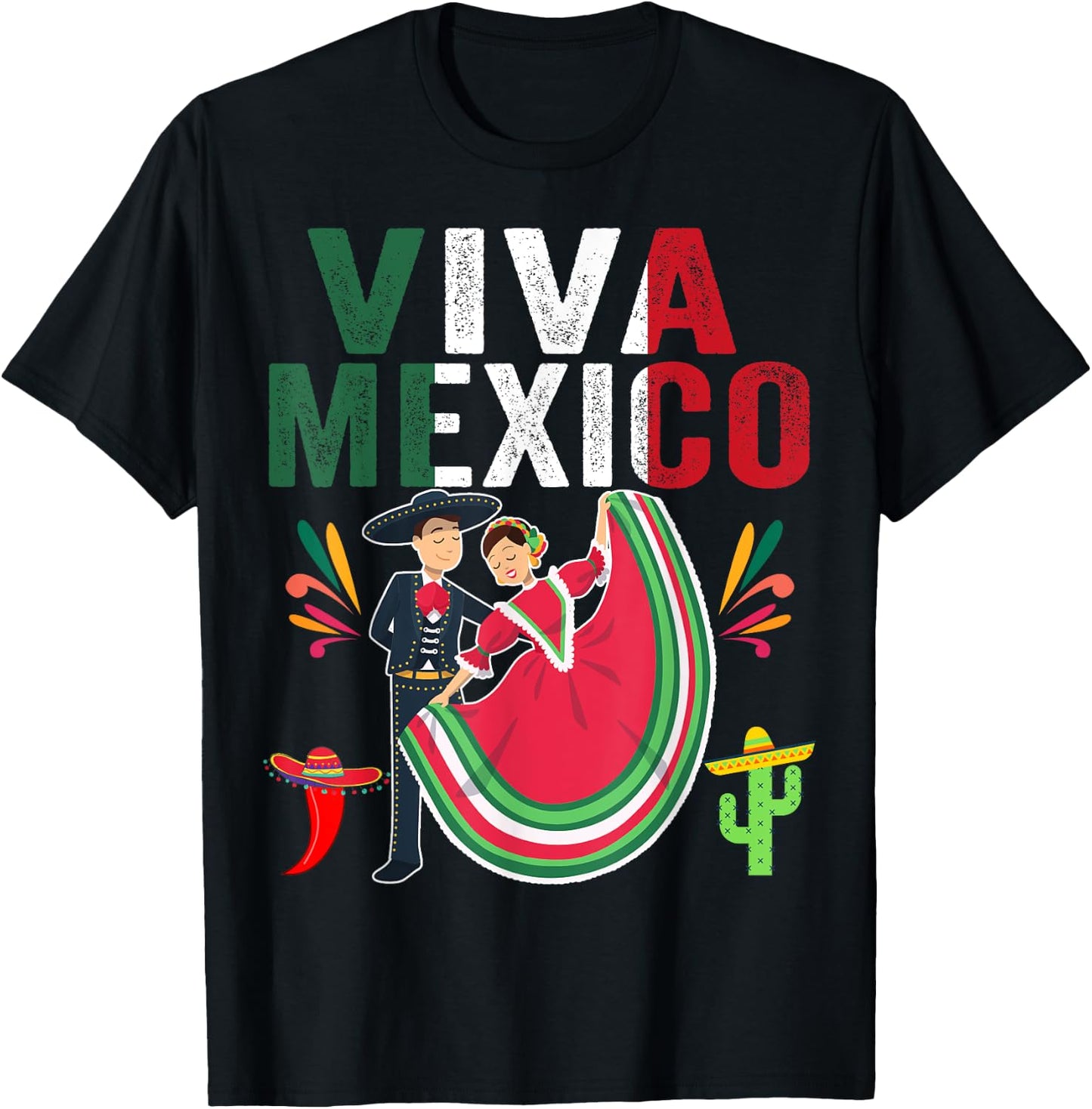 Butterfly Flag Mexico Independence Day Mexican Men Women Kid T-Shirt - T-Shirt | Black