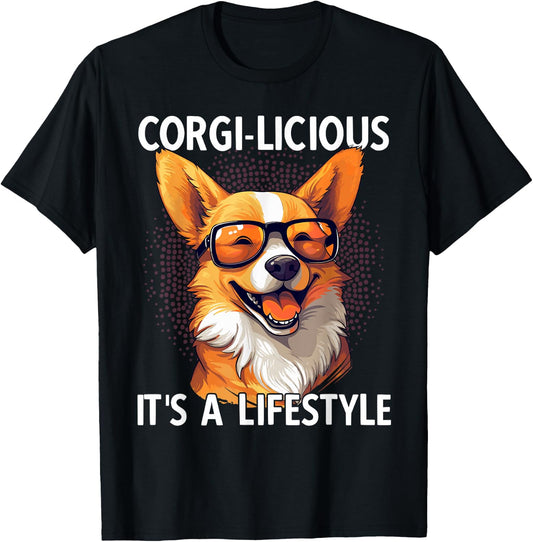 Corgi-licious Corgi T-Shirt - T-Shirt | Black