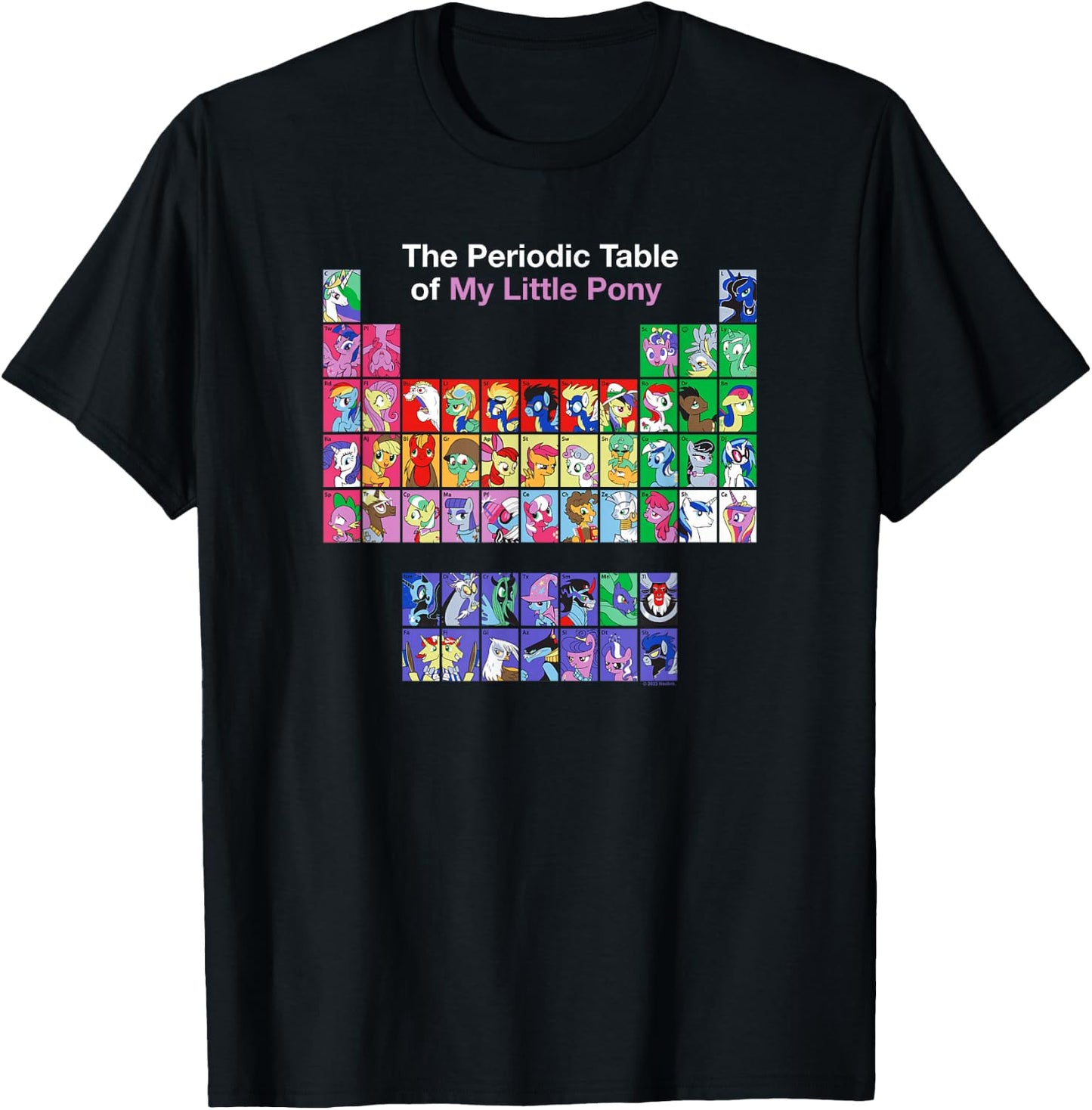 My Little Pony: Friendship Is Magic Periodic Table Retro T-Shirt - T-Shirt | Black