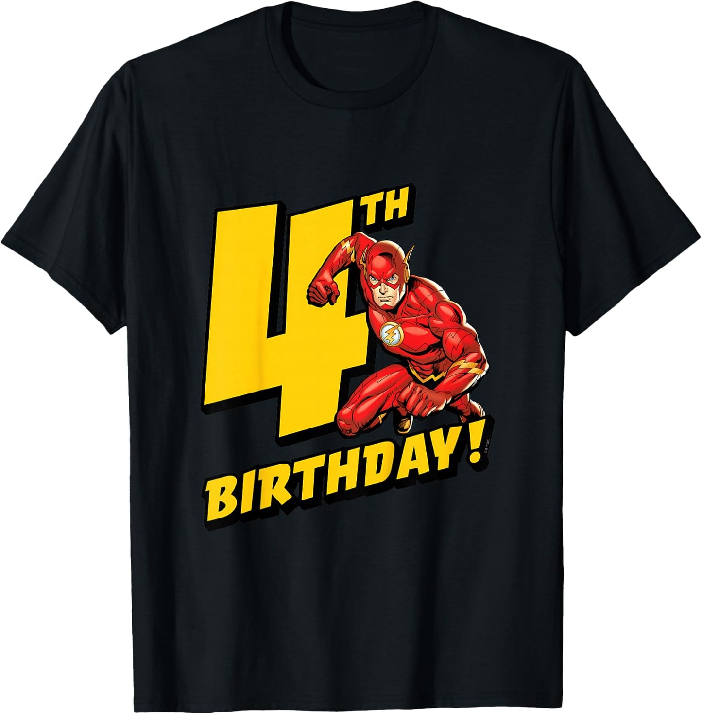 Kids The Flash 4th Birthday T-Shirt - T-Shirt | Black