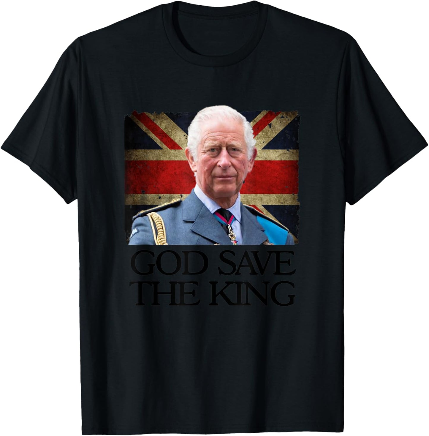 God Save The King of England Monarch 2022 Prince Charles T-Shirt - T-Shirt | Black