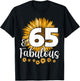 65 Year Old Birthday Crew Sunflower 65th & Fabulous Family T-Shirt - T-Shirt | Black