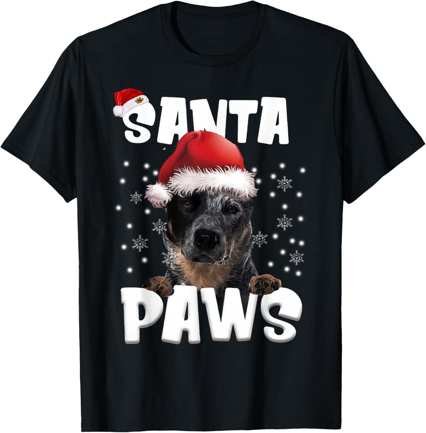 Funny Blue Heeler Christmas Lights Tree Dog Lover Xmas Men Women T-Shirt - T-Shirt | Black