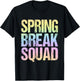 2026 Spring Break Squad Pastel Rainbow Vintage Graphic T-Shirt - T-Shirt | Black