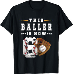Kids 6th Birthday Baseball Boy Six Year Old Baseball Player T-Shirt - T-Shirt | Black