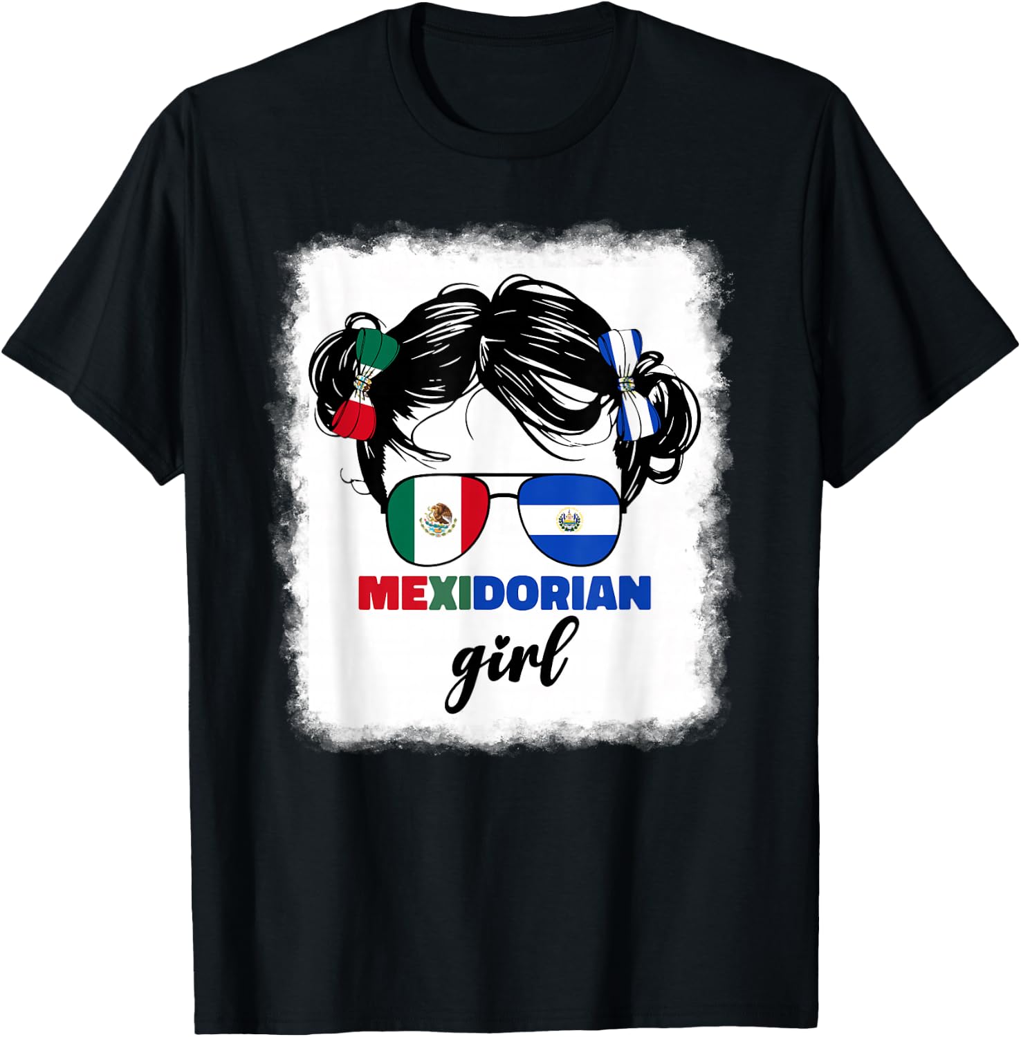 Half Mexican And Salvadorian Mexico El Salvador Girl Kids T-Shirt - T-Shirt | Black
