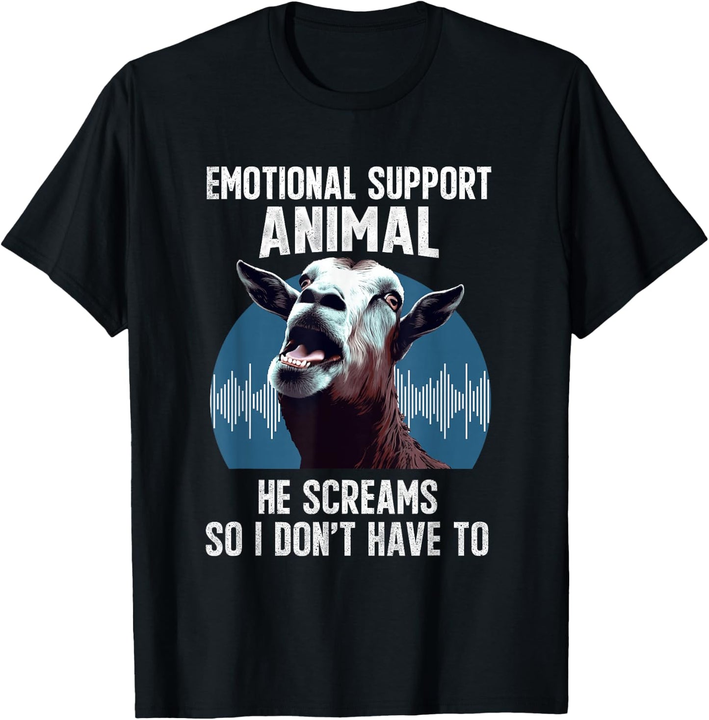 Screaming Goat Emotional Support Animal Goat Owner Raiser T-Shirt - T-Shirt | Black