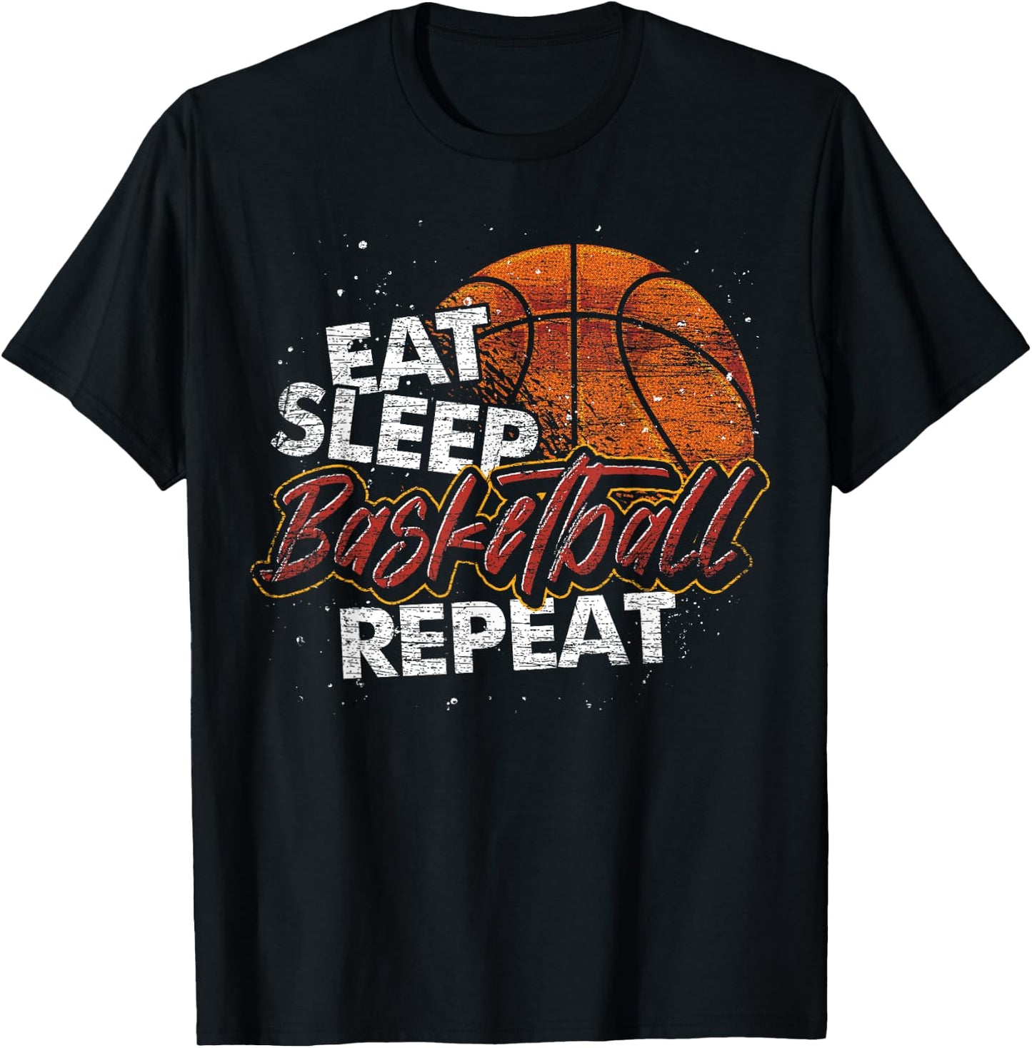 Eat Sleep Basketball Repeat Basketball Player Basketball T-Shirt - T-Shirt | Black