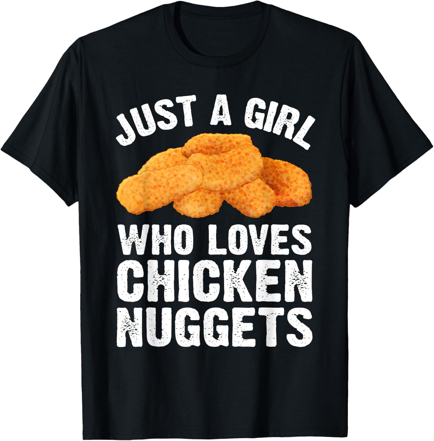 Funny Chicken Nugget Design For Girls Women Nuggets Lovers T-Shirt - T-Shirt | Black