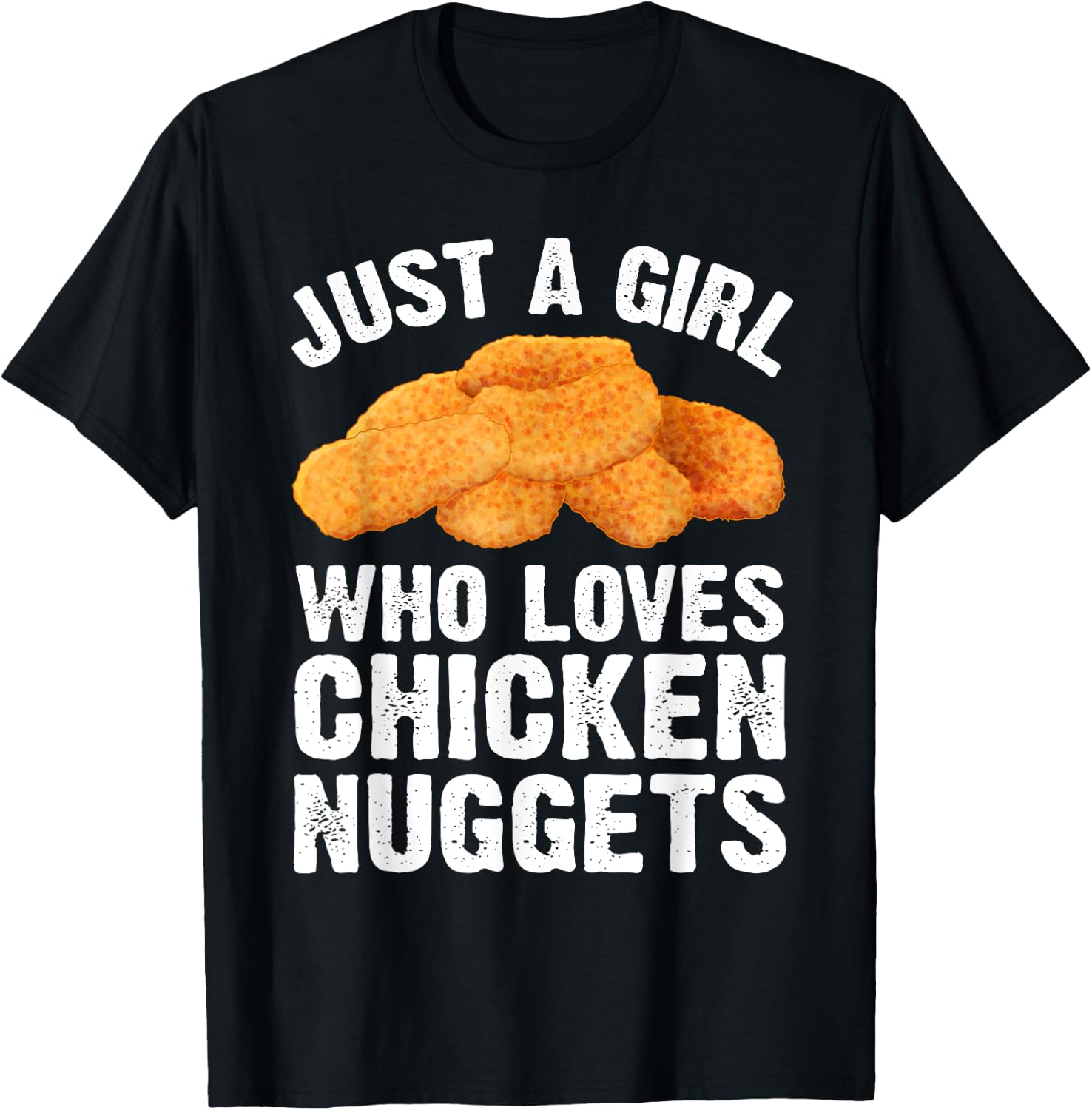 Funny Chicken Nugget Design For Girls Women Nuggets Lovers T-Shirt - T-Shirt | Black