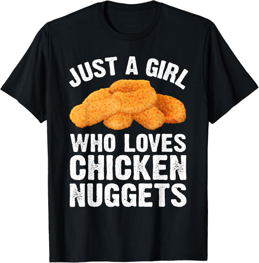 Funny Chicken Nugget Design For Girls Women Nuggets Lovers T-Shirt - T-Shirt | Black