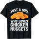 Funny Chicken Nugget Design For Girls Women Nuggets Lovers T-Shirt - T-Shirt | Black