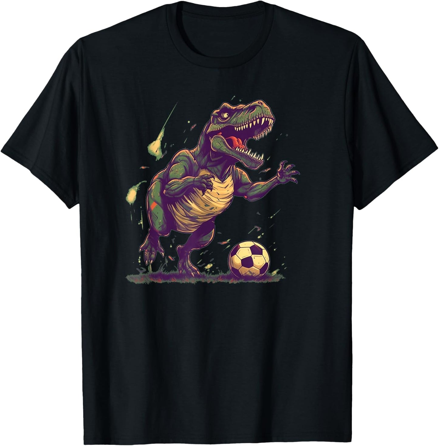 Cool T Rex Dinosaur for Soccer Player and Lovers T-Shirt - T-Shirt | Black