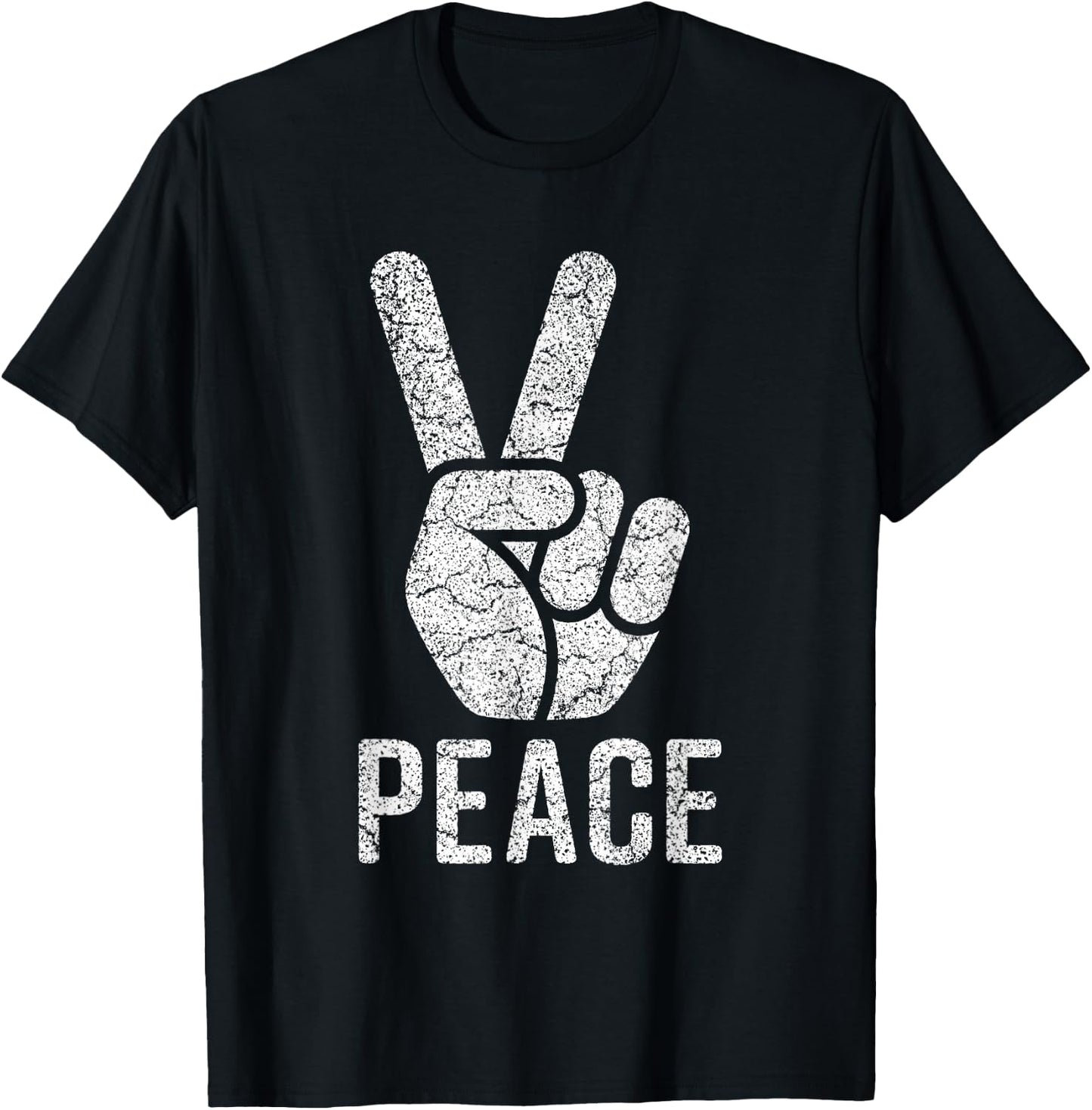 Peace Sign Shirt Women Men Kids Vintage 60s 70s Hippie Gift T-Shirt - T-Shirt | Black
