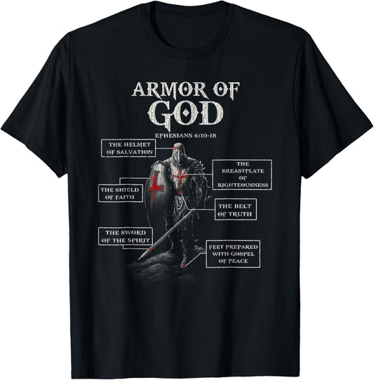 Vintage Armor Of God Bible Verse Cool For Religious T-Shirt - T-Shirt | Black