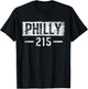 Vintage Retro Philly City 215 Area Code Philadelphia T-Shirt - T-Shirt | Black