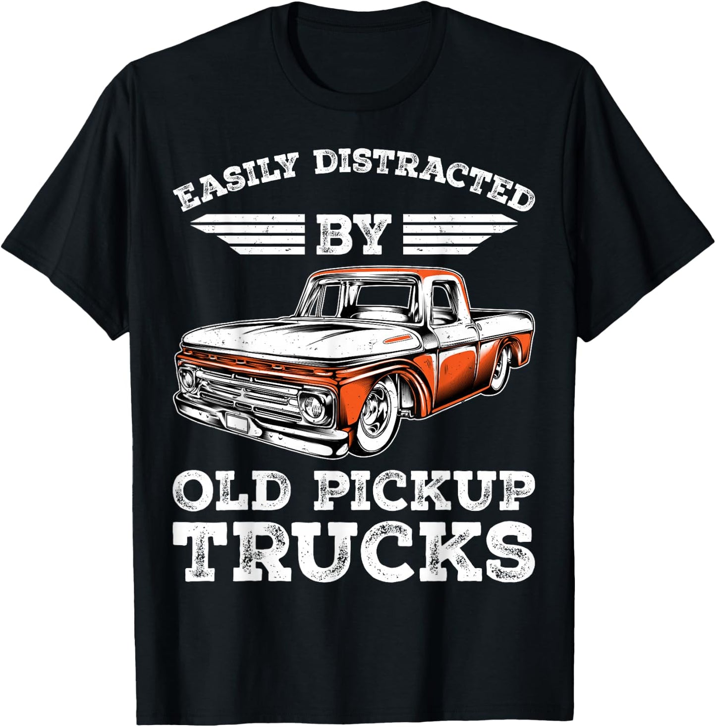 Easily Distracted by Old Pickup Trucks Trucker T-Shirt - T-Shirt | Black
