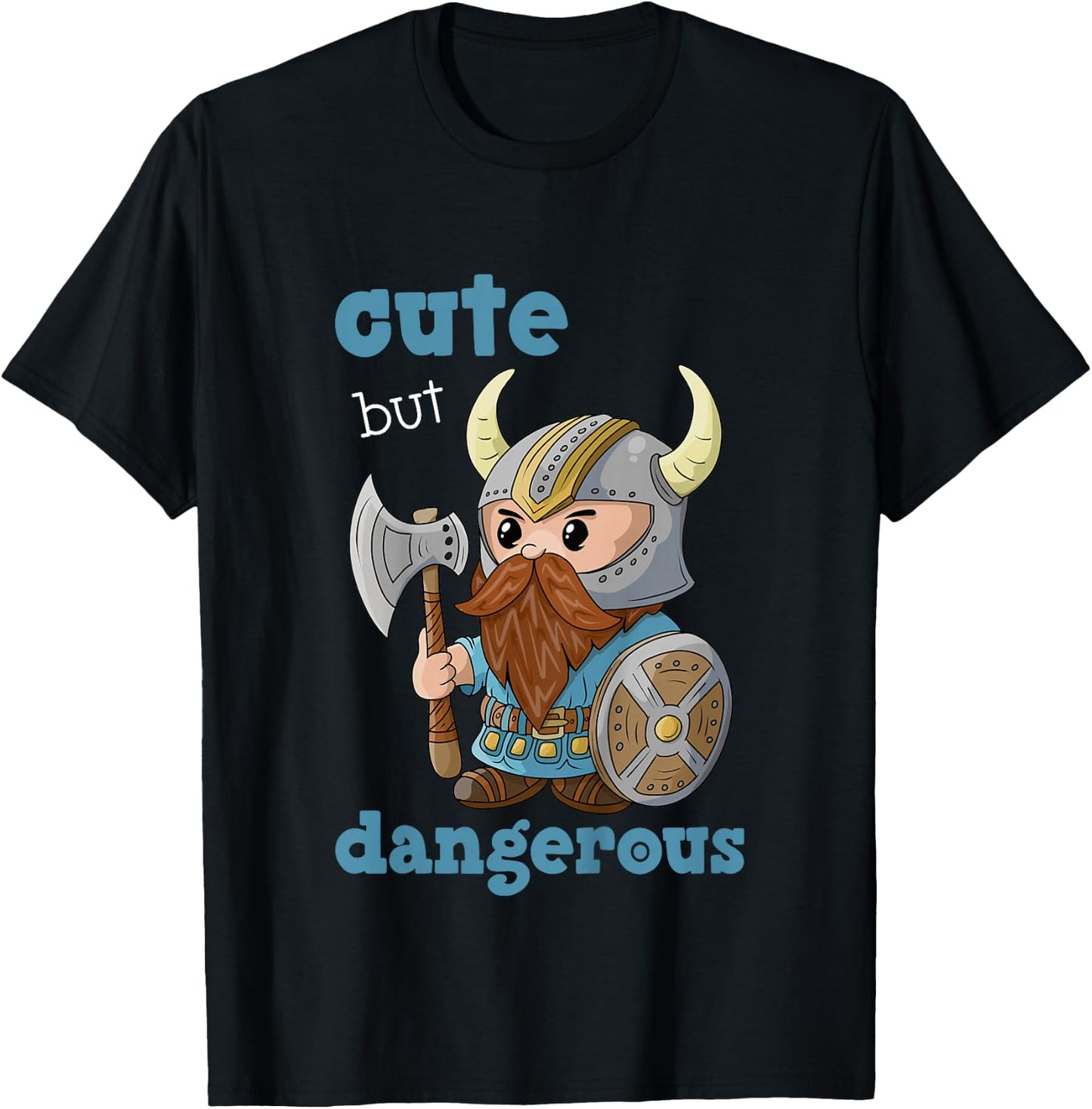 Cute But Dangerous Birthday Boys Viking Warrior, Boys Knight T-Shirt - T-Shirt | Black