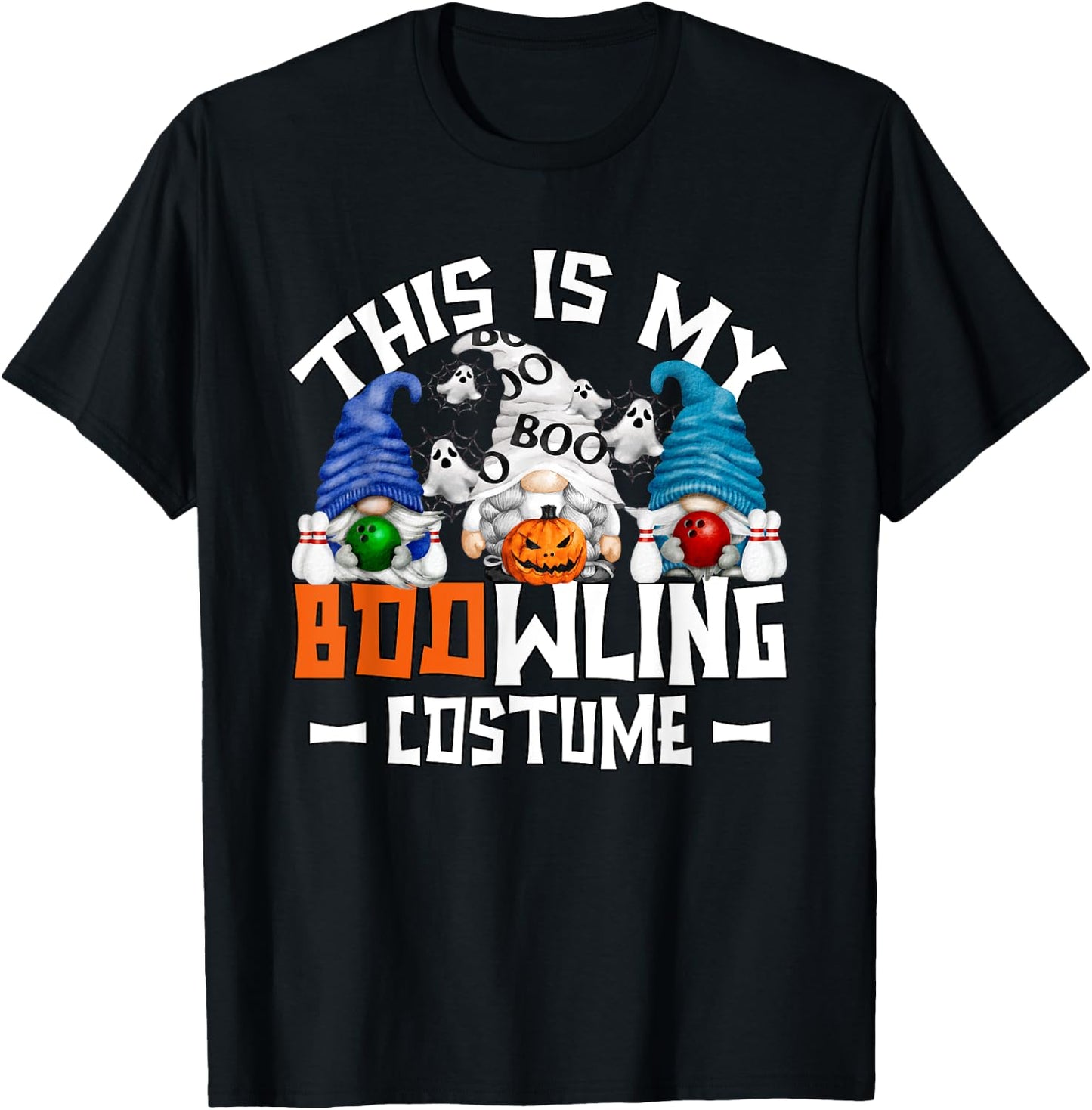This Is My Bowling Costume Funny Mom Gnome Halloween Bowler T-Shirt - T-Shirt | Black