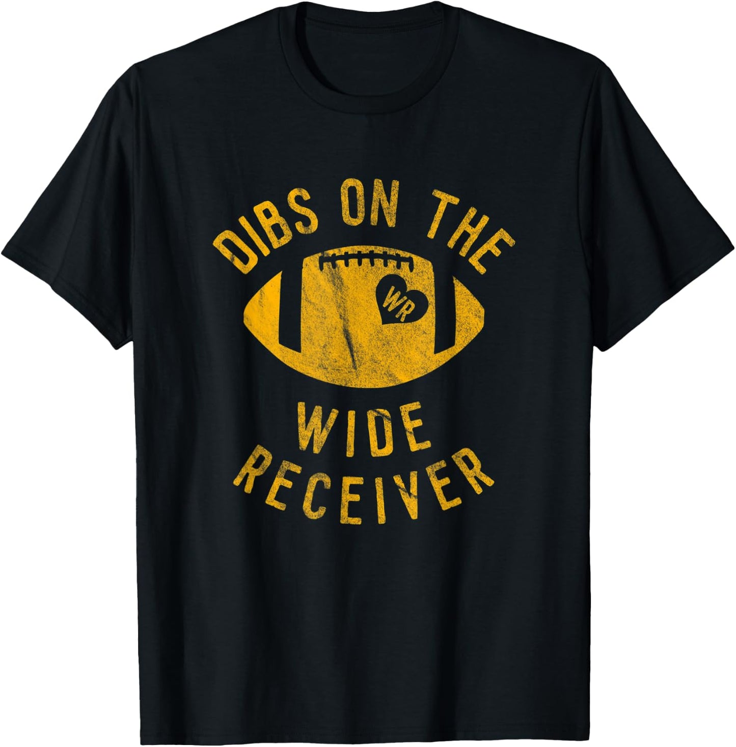 Dibs On The Wide Receiver Funny Football Wife Girlfriend T-Shirt - T-Shirt | Black