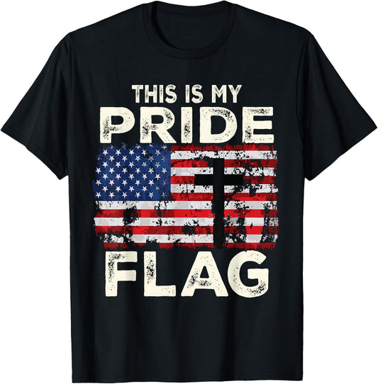 This Is My Pride Flag Jesus Cross USA American 4th of July T-Shirt - T-Shirt | Black