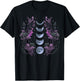 Celestial Moon Phase BOHO Wildflowers Zodiac Witchcore T-Shirt - T-Shirt | Black