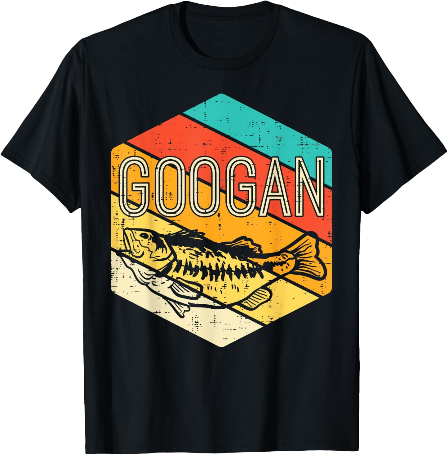 Googan Fish Retro Fishing Fisherman Angler Men Women Kids T-Shirt - T-Shirt | Black