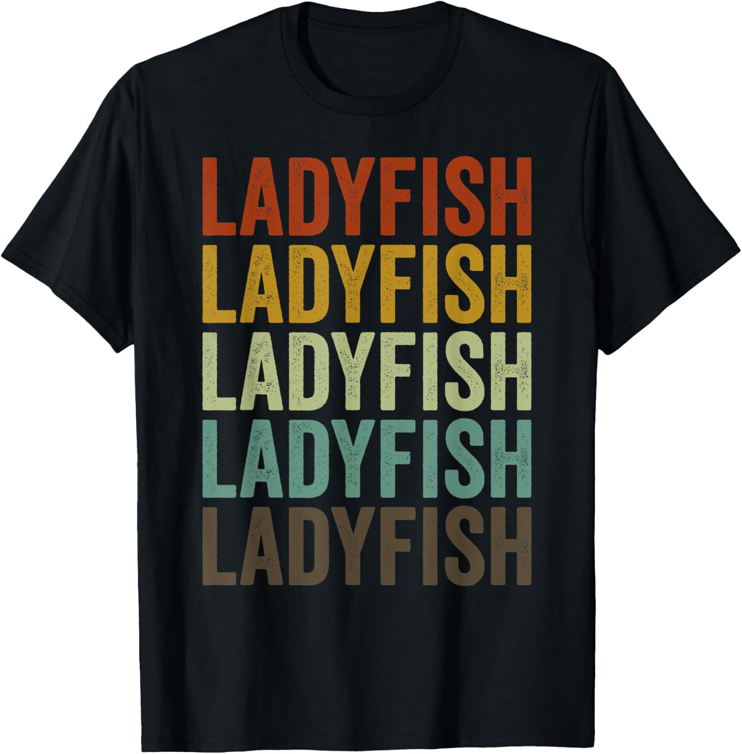 Ladyfish Fish Retro T-Shirt - T-Shirt | Black